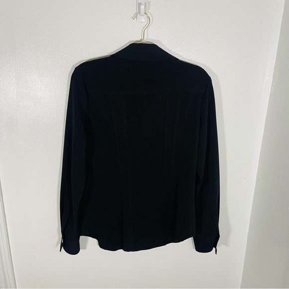 NWT Proenza Schouler White Label Crepe Seamed Shirt Jacket Shacket Black Western - Picture 11 of 11